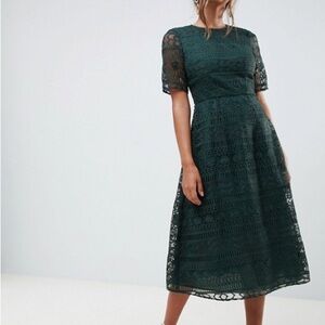 ASOS Teal Lace Midi Dress